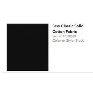 2yds New 100% Cotton Solid Midnight Black Quilting Fabric Sew Classic Yardage
